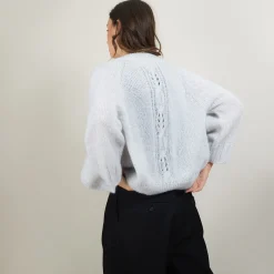 Montagut Vestes Et Cardigans-Gilet en mohair avec poches - Gilie 11-Gris clair