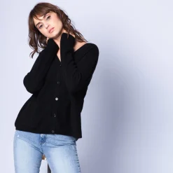 Montagut Les Incontournables-Gilet large en cachemire - Gabi 01-Noir