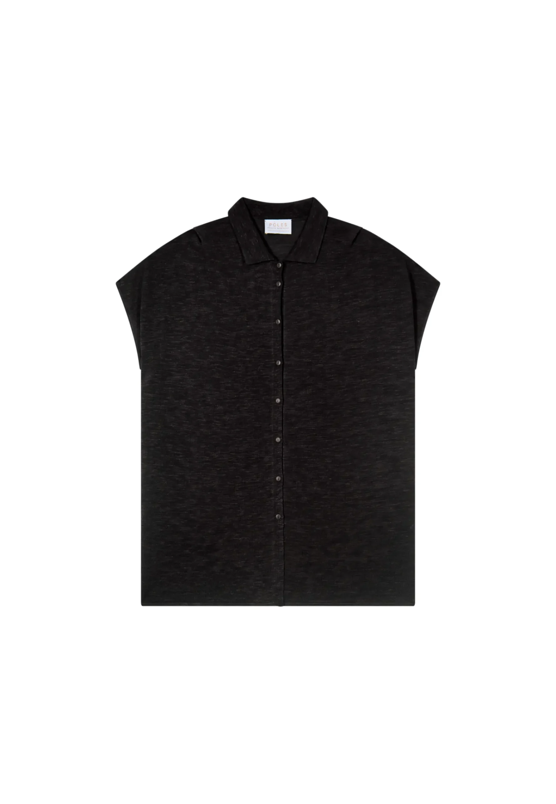 Montagut Vestes Et Cardigans-Gilet long en lin flammé - Nora 01-Noir