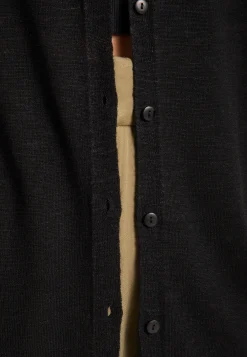 Montagut Vestes Et Cardigans-Gilet long en lin flammé - Nora 01-Noir
