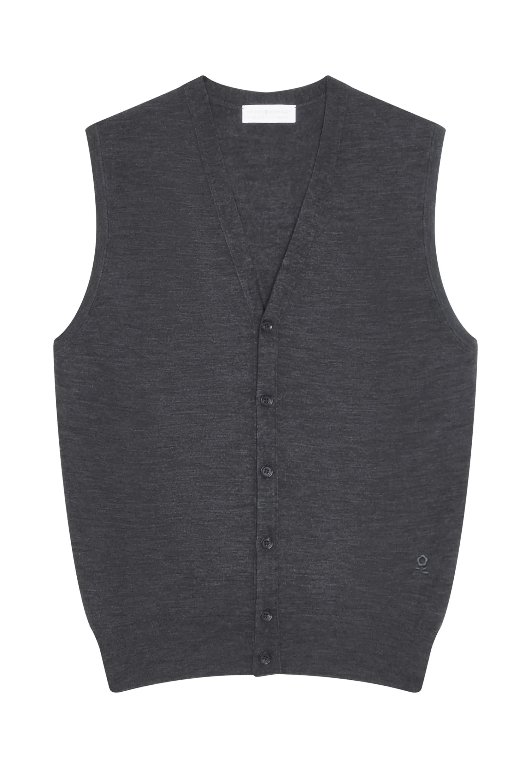 Montagut Vestes Et Cardigans-Gilet sans manches avec logo en laine mérinos - Ernardo 78-Gris anthracite