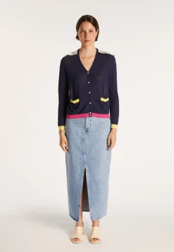 Montagut Vestes Et Cardigans-Gilet soie et coton Maison x Maison Martin Morel - Jeu 05-Bleu marine