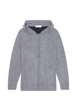Montagut Vestes Et Cardigans-Gilet zippé à capuche en cachemire 2 fils - Emilien 09-Gris moyen