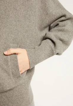 Montagut Les Incontournables-Gilet zippé à capuche en cachemire mélangé - Albin 09-Gris moyen