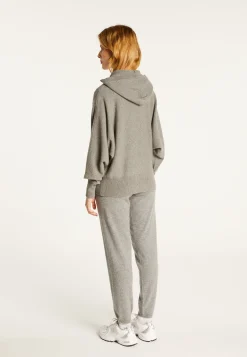 Montagut Les Incontournables-Gilet zippé à capuche en cachemire mélangé - Albin 09-Gris moyen