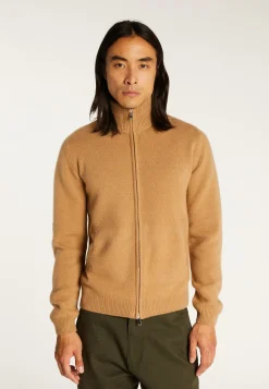 Montagut Vestes Et Cardigans-Gilet zippé cachemire 4 fils - Balthazar 88-Camel