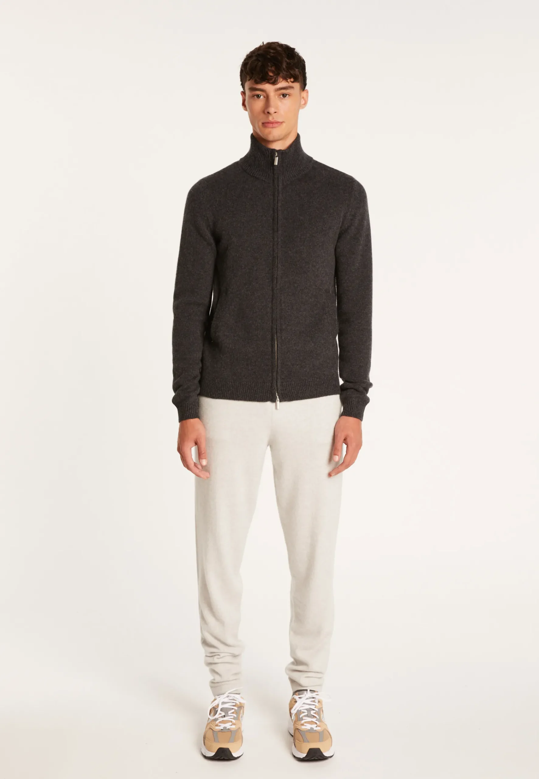 Montagut Vestes Et Cardigans-Gilet zippé cachemire 4 fils - Balthazar 10-Gris foncé