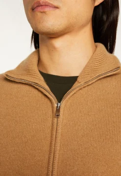 Montagut Vestes Et Cardigans-Gilet zippé cachemire 4 fils - Balthazar 88-Camel