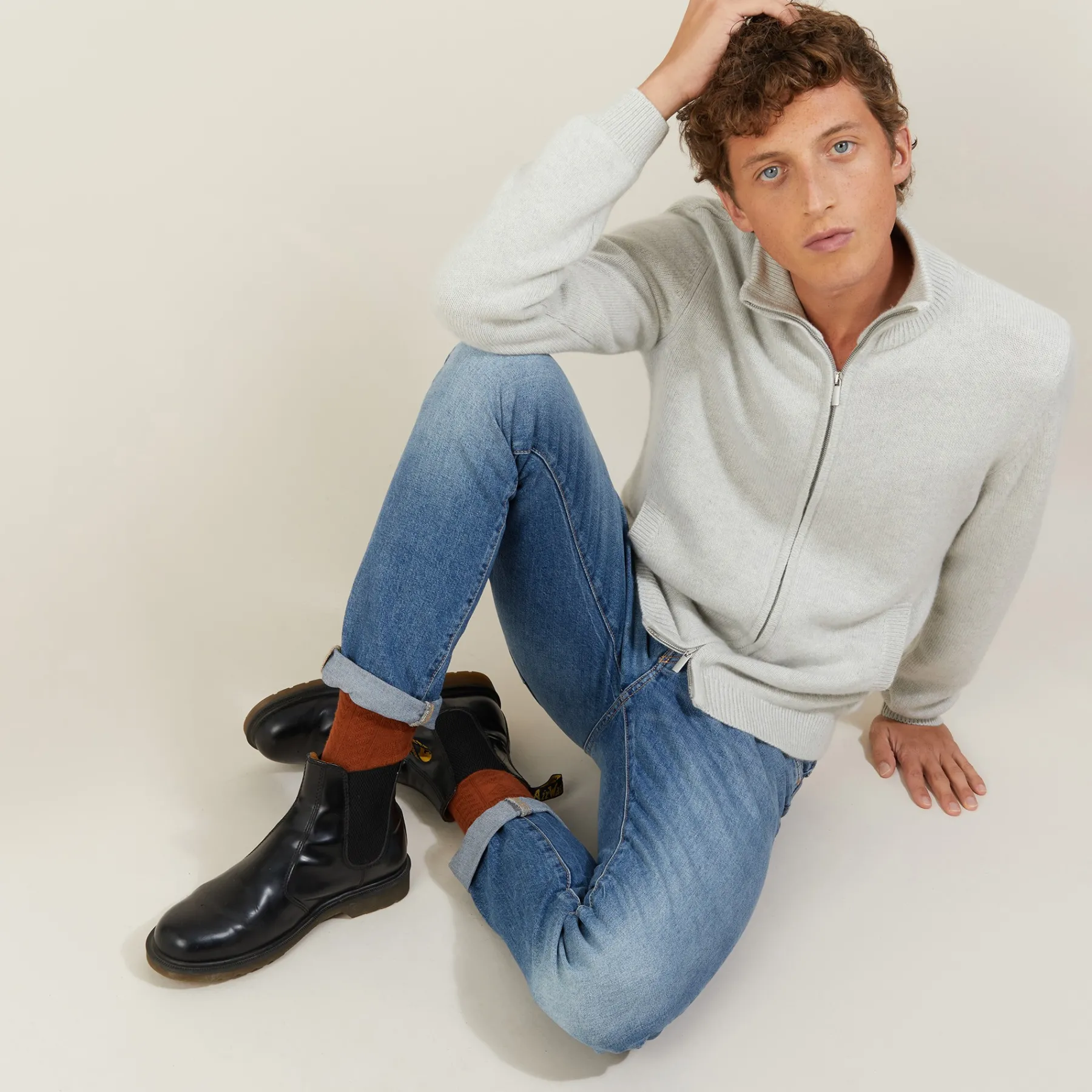 Montagut Vestes Et Cardigans-Gilet zippé cachemire 4 fils - Balthazar 11-Gris clair