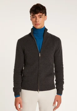 Montagut Vestes Et Cardigans-Gilet zippé cachemire 4 fils - Balthazar 10-Gris foncé