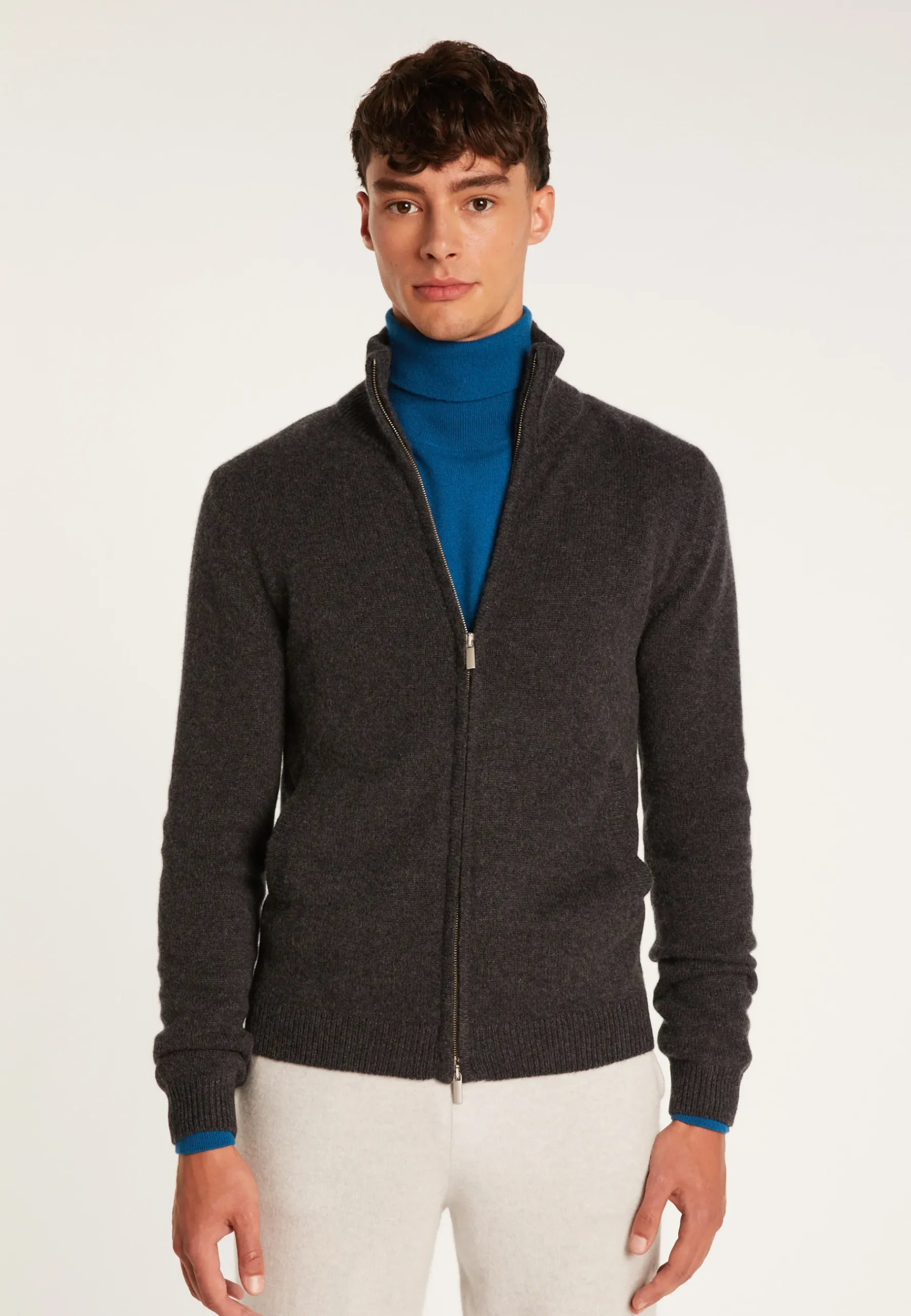 Montagut Vestes Et Cardigans-Gilet zippé cachemire 4 fils - Balthazar 10-Gris foncé