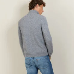 Montagut Vestes Et Cardigans-Gilet zippé cachemire 4 fils - Balthazar 09-Gris moyen