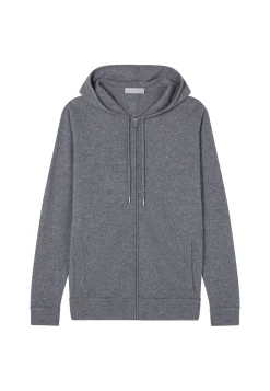 Montagut Vestes Et Cardigans-Gilet zippé capuche en cachemire 2 fils - Emilien 09-Gris moyen
