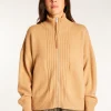 Montagut Les Incontournables-Gilet zippé en cachemire - Agnes duo 88-Camel