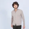 Montagut Vestes Et Cardigans-Gilet zippé en cachemire 2 fils sans poches - Marc Antoine 14-Beige foncé