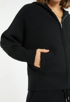 Montagut Les Incontournables-Gilet zippé en cachemire - Gabien 01-Noir