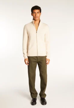 Montagut Vestes Et Cardigans-Gilet zippé en cachemire 6 fils - Elysée duo 13-Beige moyen