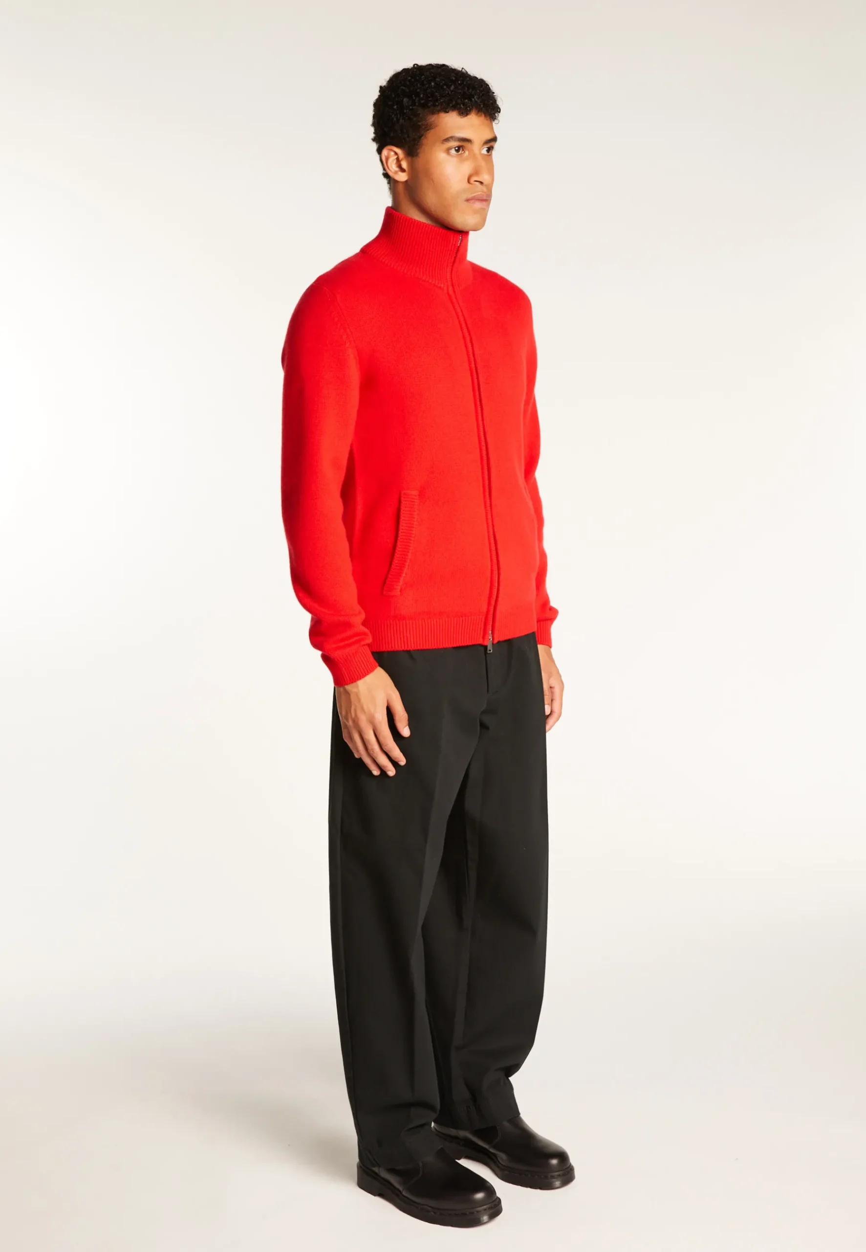 Montagut Vestes Et Cardigans-Gilet zippé en cachemire 6 fils - Elysée duo 52-Rouge