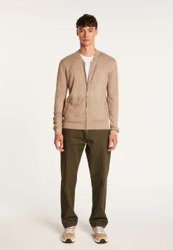 Montagut Vestes Et Cardigans-Gilet zippé en coton cachemire - Hiro 14-Beige foncé