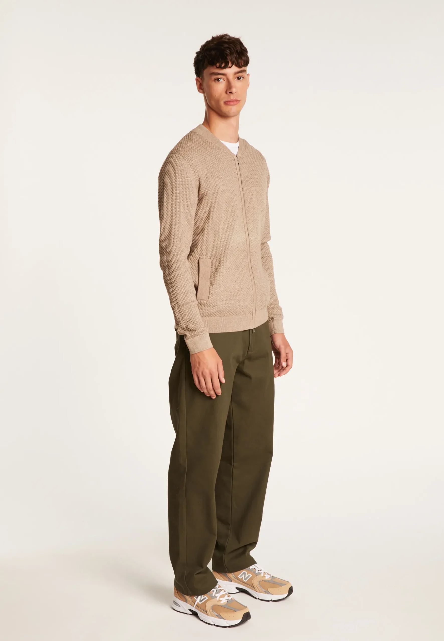 Montagut Vestes Et Cardigans-Gilet zippé en coton cachemire - Hiro 14-Beige foncé