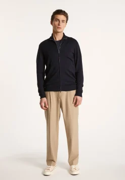 Montagut Vestes Et Cardigans-Gilet zippé en laine mérinos - Estian 05-Bleu marine