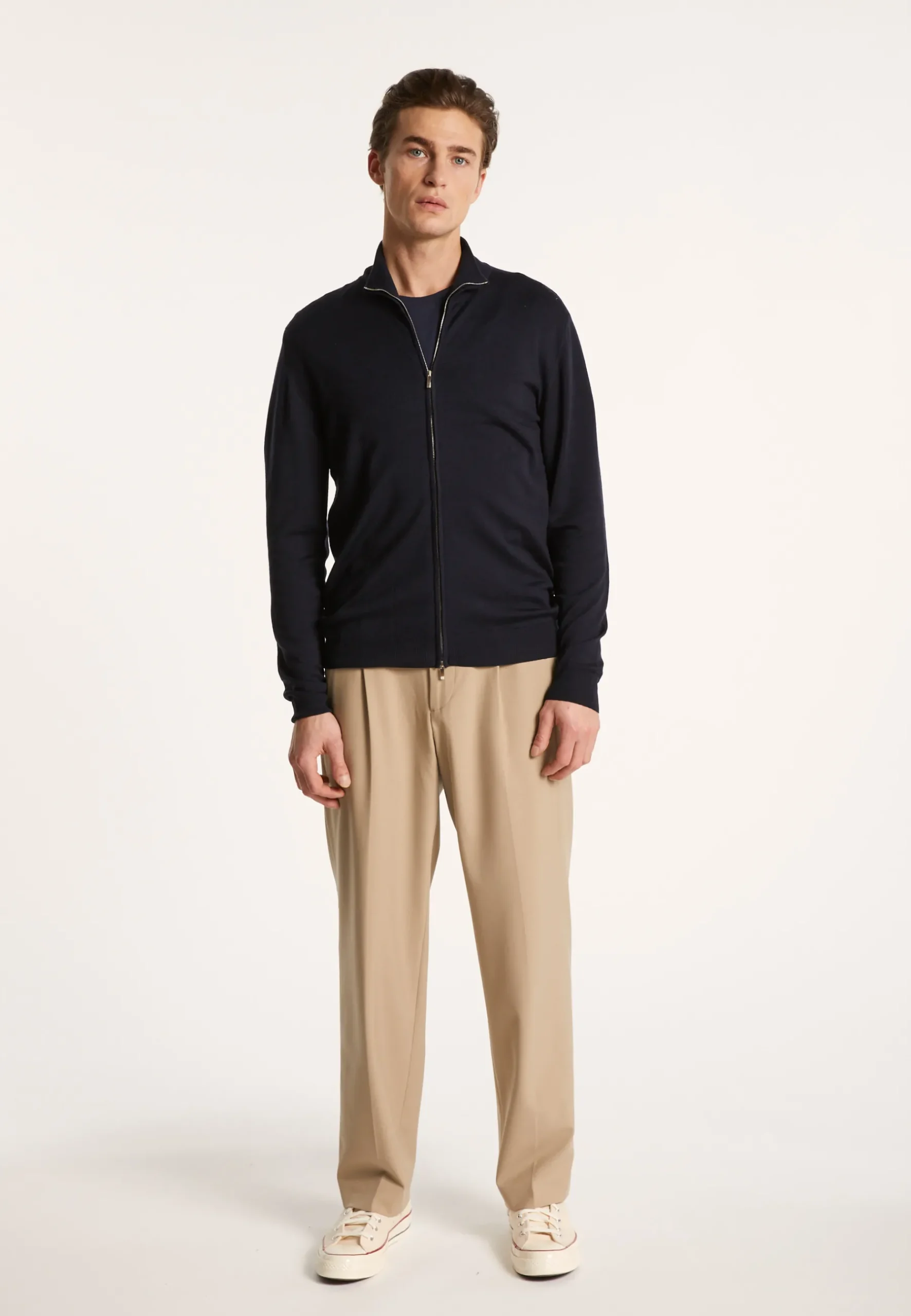 Montagut Vestes Et Cardigans-Gilet zippé en laine mérinos - Estian 05-Bleu marine