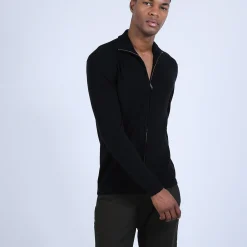 Montagut Vestes Et Cardigans-Gilet zippé en laine mérinos - Estian 01-Noir