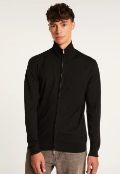 Montagut Vestes Et Cardigans-Gilet zippé en laine mérinos - Estian 01-Noir