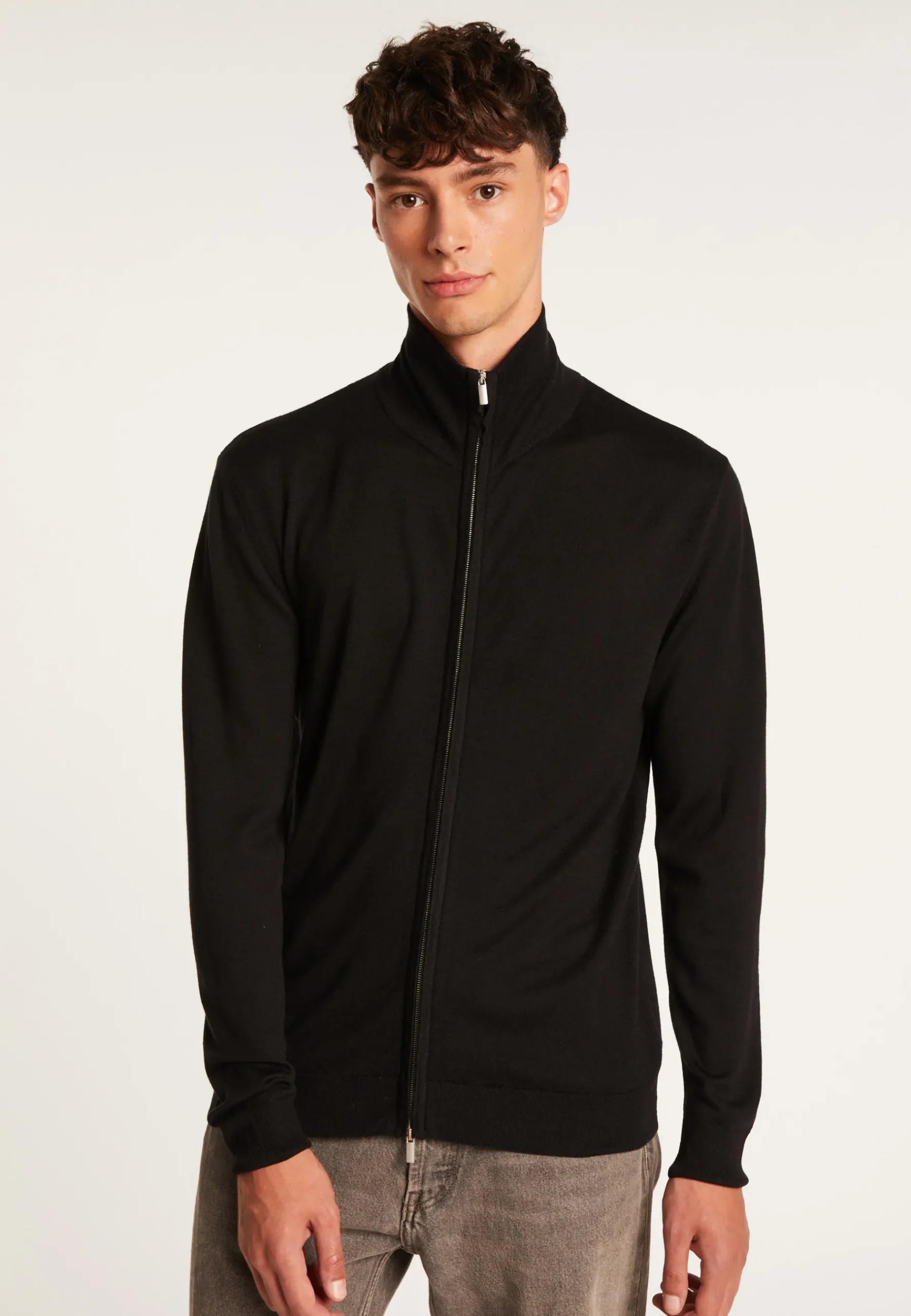 Montagut Vestes Et Cardigans-Gilet zippé en laine mérinos - Estian 01-Noir