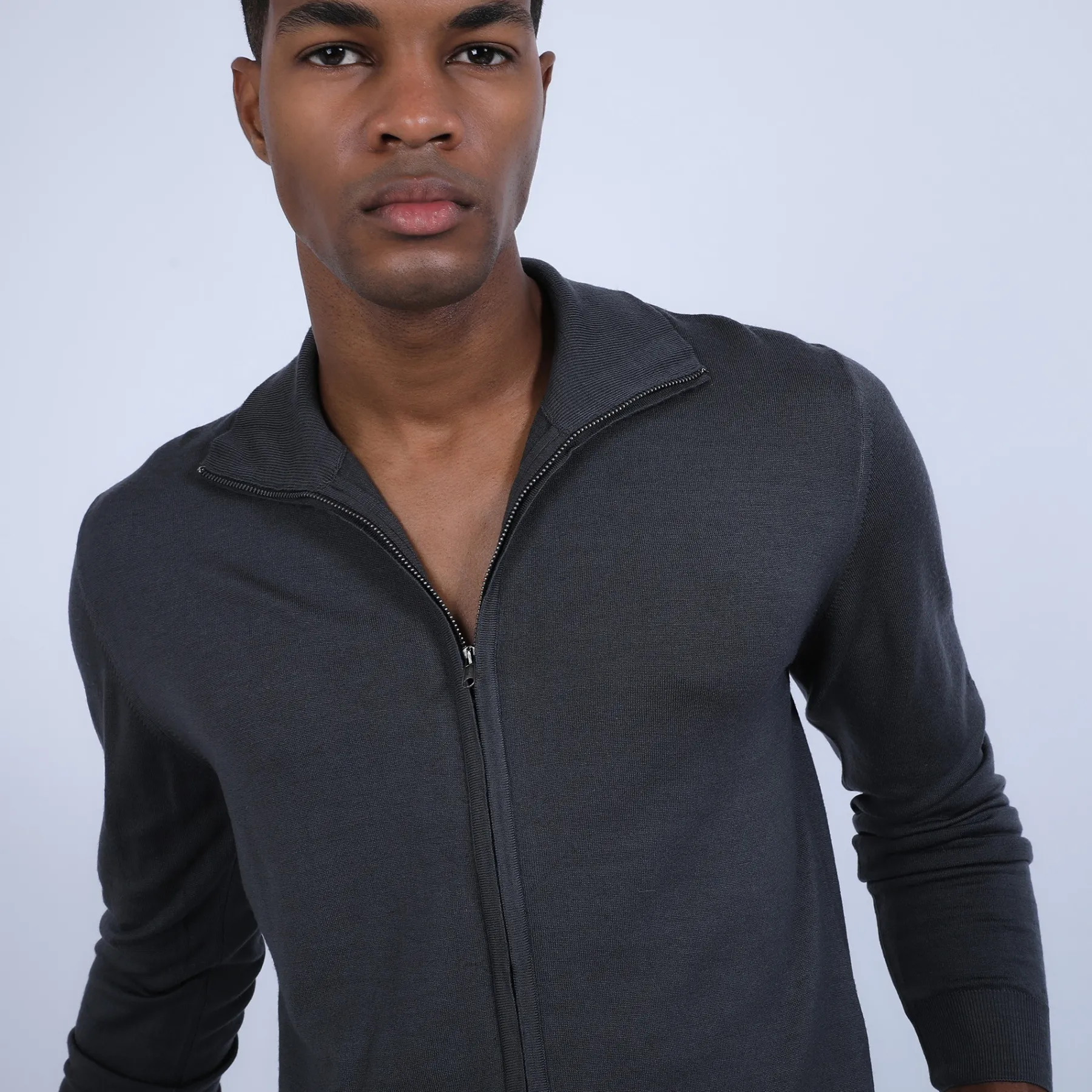 Montagut Vestes Et Cardigans-Gilet zippé en laine mérinos - Estian 10-Gris foncé