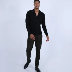 Montagut Vestes Et Cardigans-Gilet zippé en laine mérinos - Estian 01-Noir