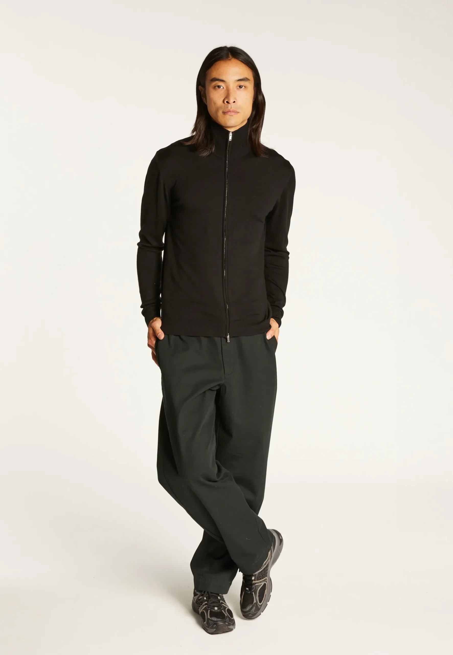 Montagut Vestes Et Cardigans-Gilet zippé en laine mérinos - Estian 01-Noir