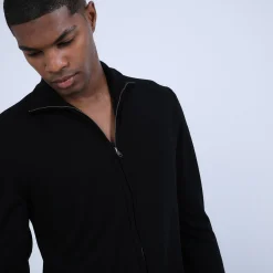 Montagut Vestes Et Cardigans-Gilet zippé en laine mérinos - Estian 01-Noir