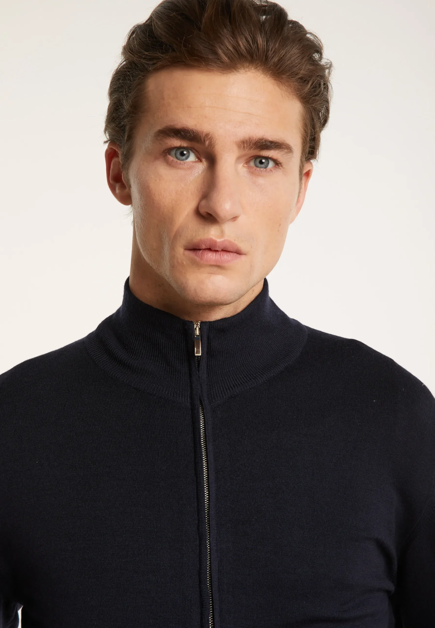 Montagut Vestes Et Cardigans-Gilet zippé en laine mérinos - Estian 05-Bleu marine