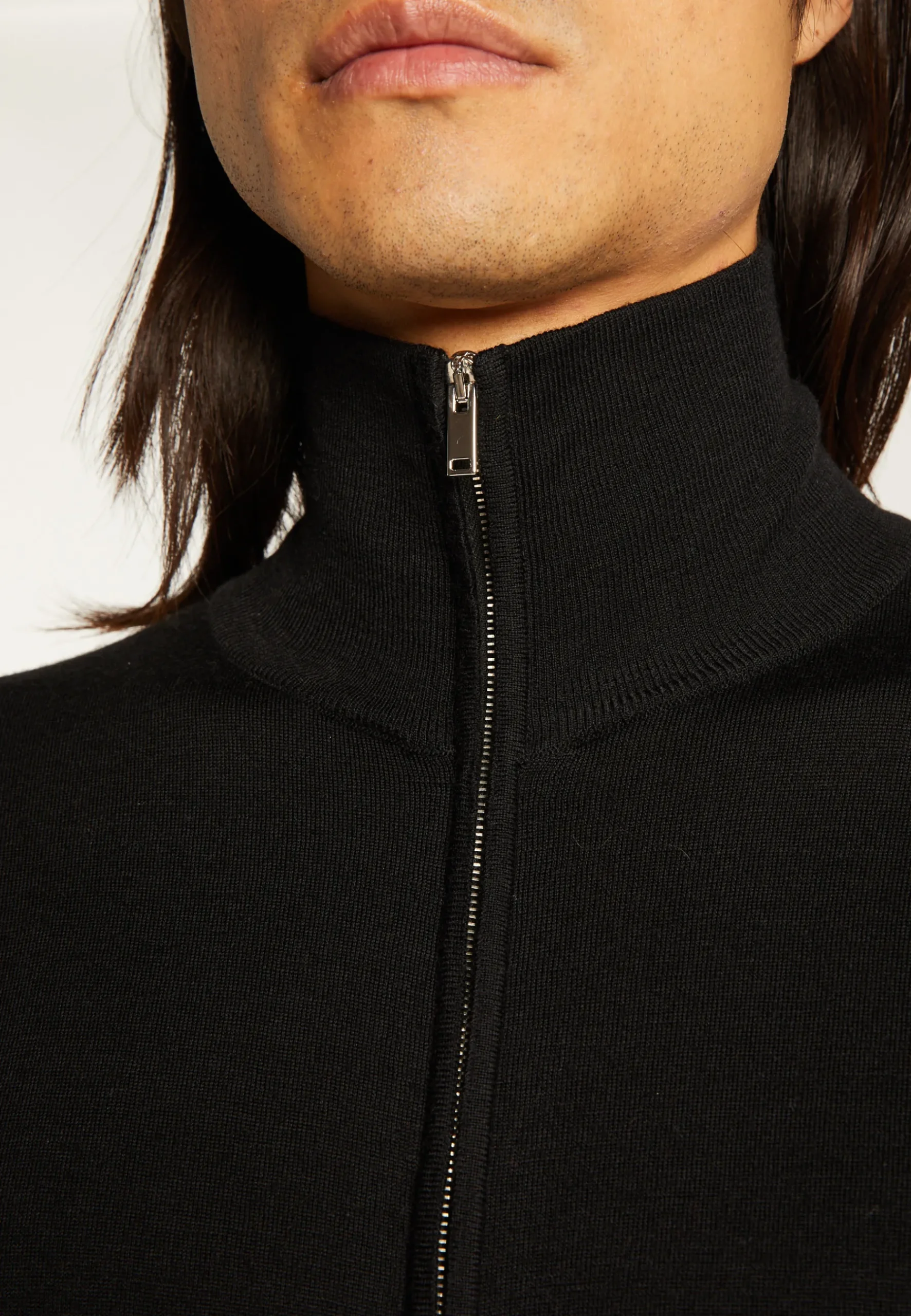 Montagut Vestes Et Cardigans-Gilet zippé en laine mérinos - Estian 01-Noir