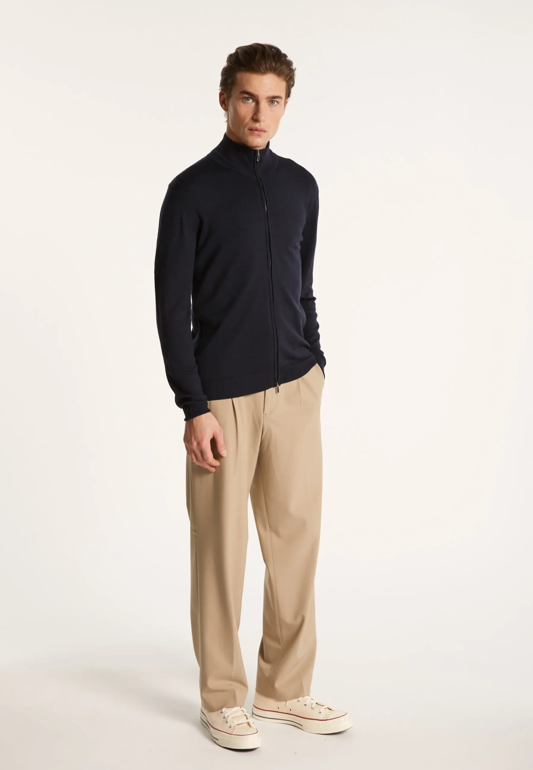 Montagut Vestes Et Cardigans-Gilet zippé en laine mérinos - Estian 05-Bleu marine
