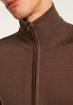 Montagut Vestes Et Cardigans-Gilet zippé en laine mérinos - Estian 07-Marron