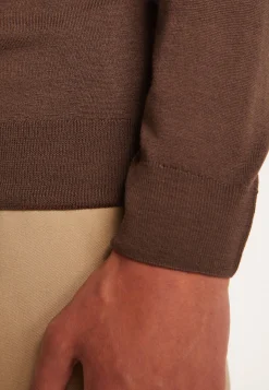 Montagut Vestes Et Cardigans-Gilet zippé en laine mérinos - Estian 07-Marron