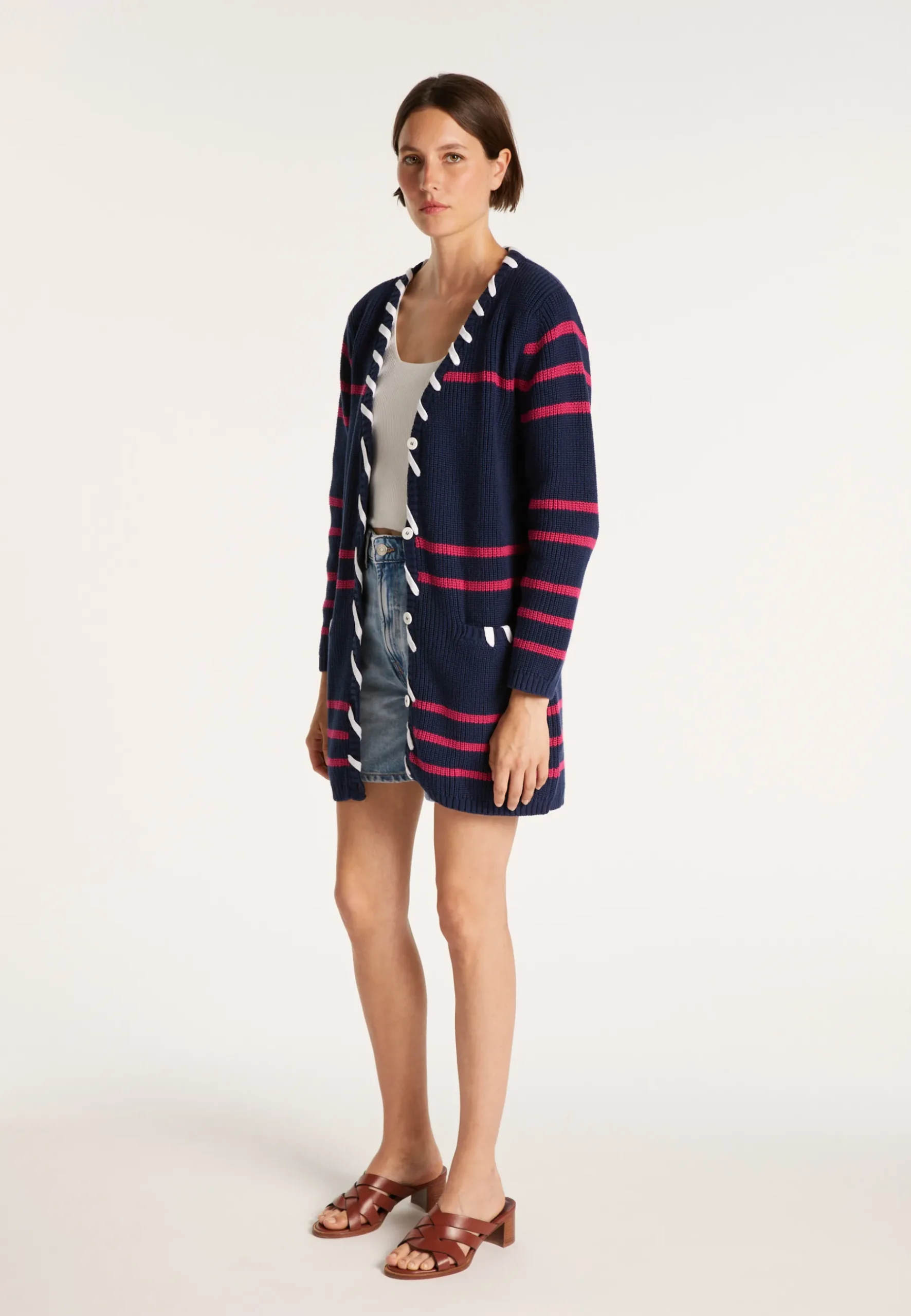 Montagut Vestes Et Cardigans-Grand gilet à cordes - Joshua 05-Bleu marine