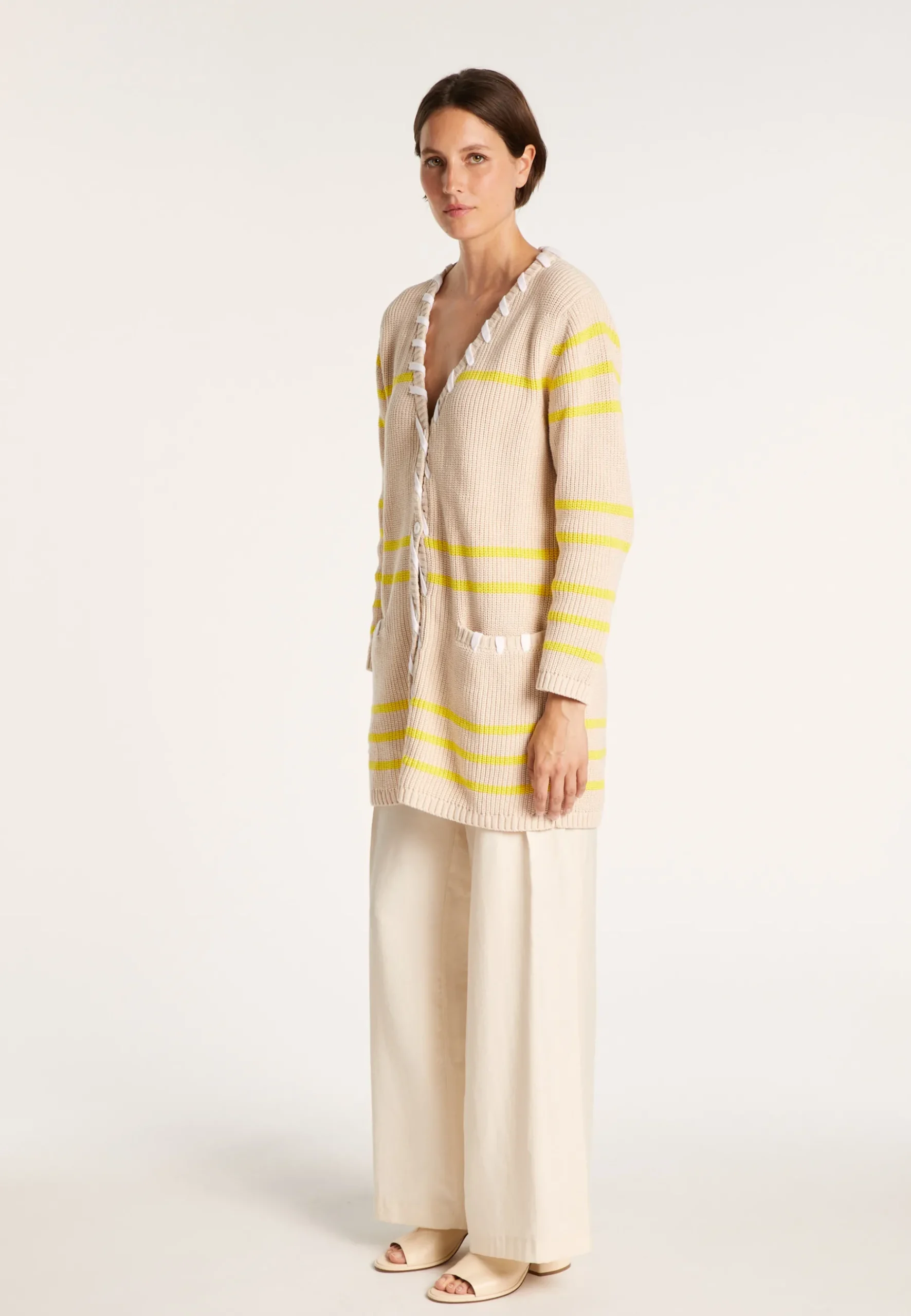 Montagut Vestes Et Cardigans-Grand gilet à cordes - Joshua 13-Beige moyen