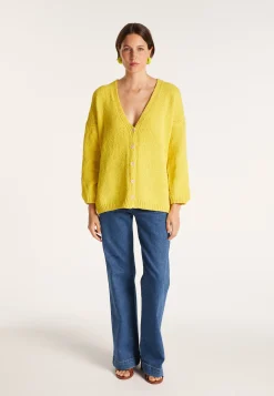 Montagut Vestes Et Cardigans-Grand gilet en velours de coton - Mounia 08-Jaune