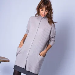 Montagut Vestes Et Cardigans-Grande veste à boutons en cachemire - Gaston 13-Beige moyen