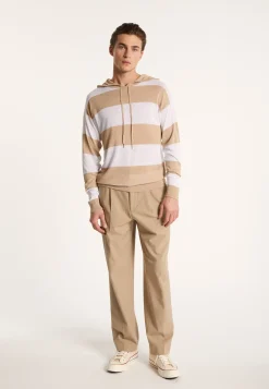 Montagut Pulls-Hoodie bicolore en lin flammé - Philip 13-Beige moyen