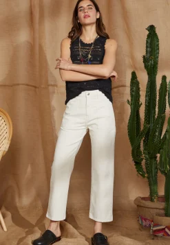 Montagut Pantalons Et Shorts-Jean en coton - Ysée 82-Ecru