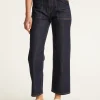 Montagut Pantalons Et Shorts-Jean en coton - Yvonne 05-Bleu marine