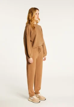 Montagut Les Incontournables-Jogger à poches en cachemire recyclé et laine - Anka 88-Camel