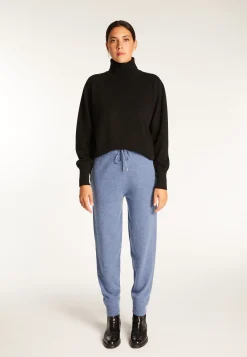 Montagut Les Incontournables-Jogger en cachemire - Amandine 95-Bleu denim
