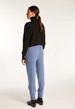 Montagut Les Incontournables-Jogger en cachemire - Amandine 95-Bleu denim