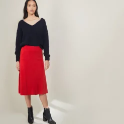 Montagut Jupes Et Robes-Jupe à poches en laine - Gracia 52-Rouge