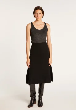 Montagut Jupes Et Robes-Jupe à poches en laine - Gracia 01-Noir